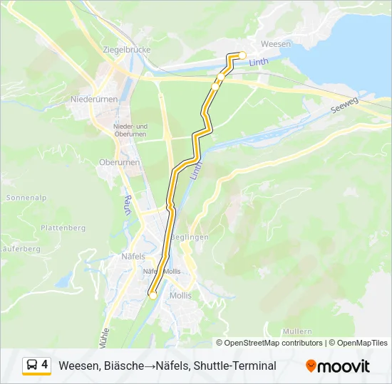 4 Bus Line Map
