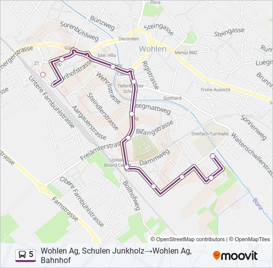 5 bus Line Map