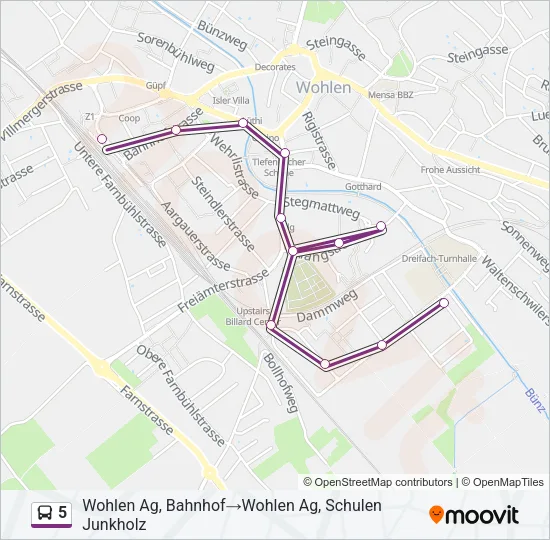 5 Bus Line Map
