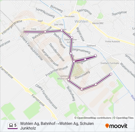 5 Bus Line Map