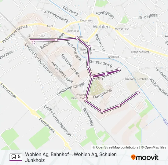 5 Bus Line Map