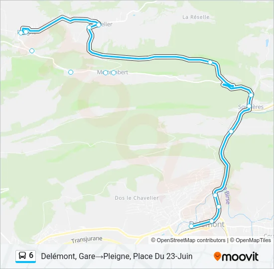 6 Bus Line Map