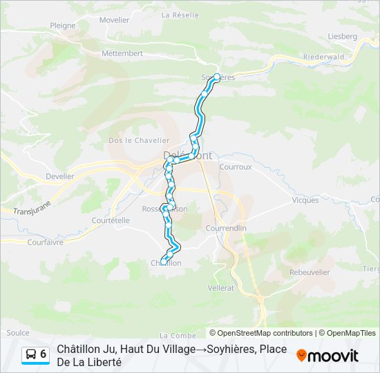 6 Bus Line Map