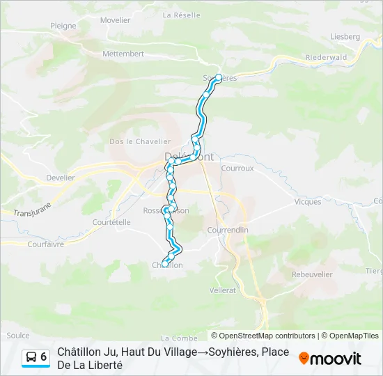 6 Bus Line Map