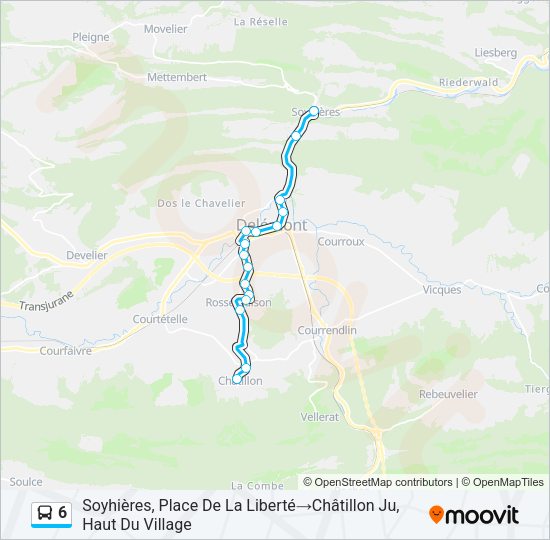 6 Bus Line Map