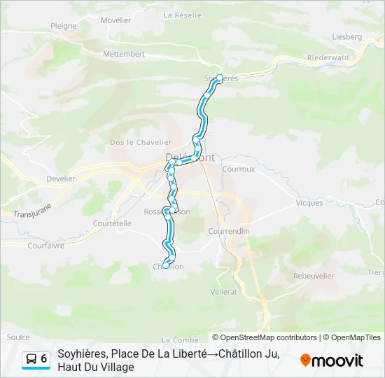 6 Bus Line Map