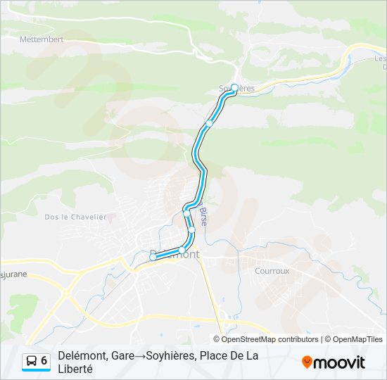 6 Bus Line Map