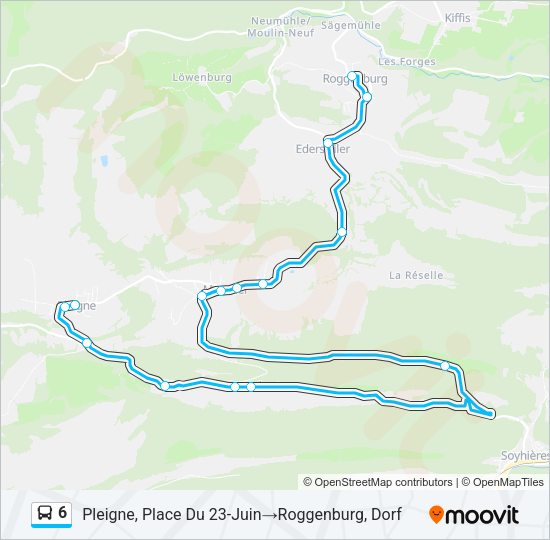 6 Bus Line Map