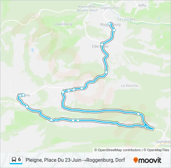 6 Bus Line Map
