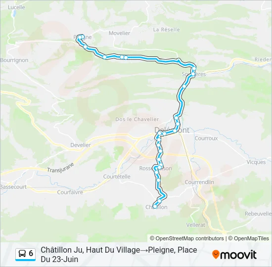 6 Bus Line Map