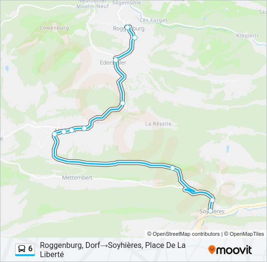 6 Bus Line Map