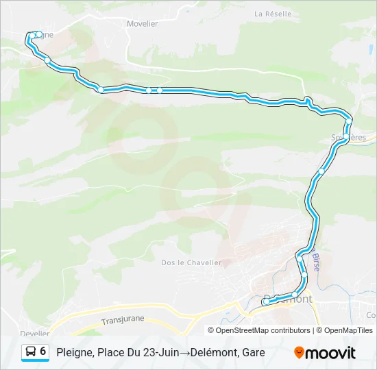 6 Bus Line Map