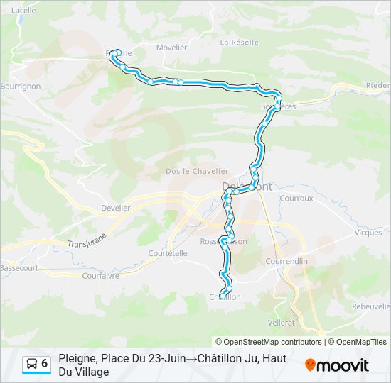 6 Bus Line Map
