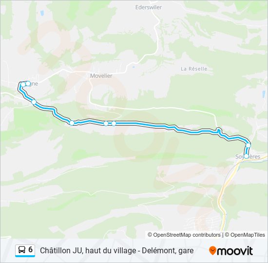 6 bus Line Map