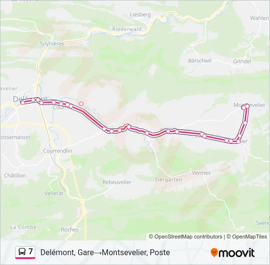 7 Bus Line Map