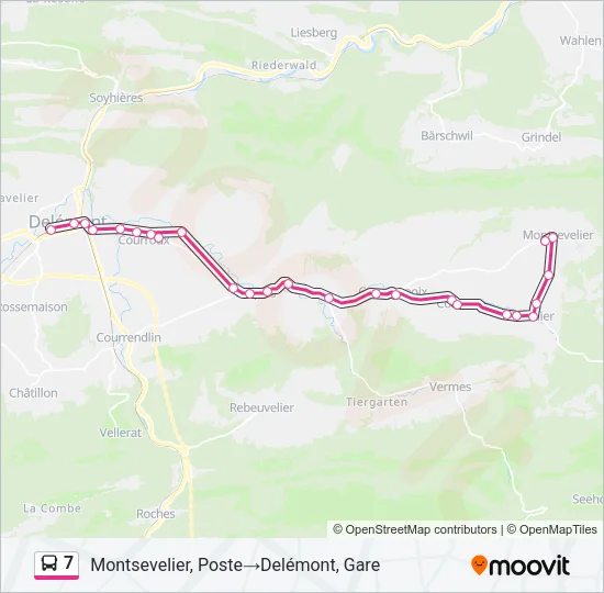 7 Bus Line Map