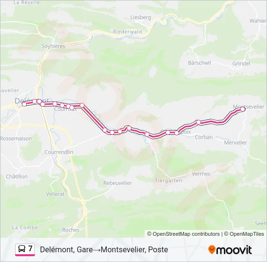 7 Bus Line Map