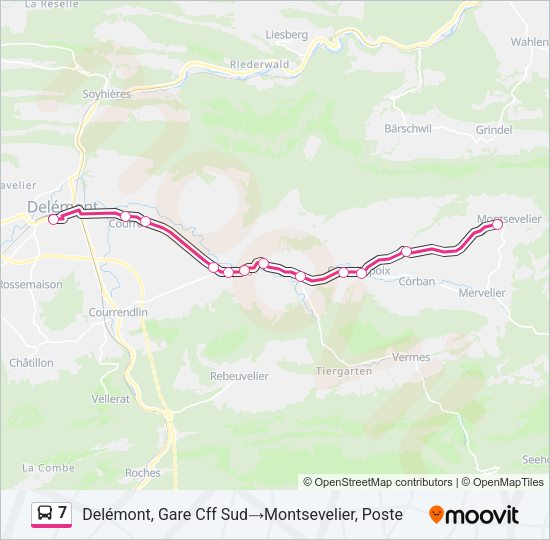 7 Bus Line Map