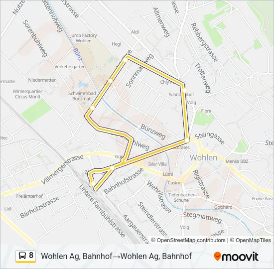 8 Bus Line Map