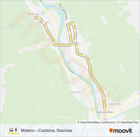 8 Bus Line Map