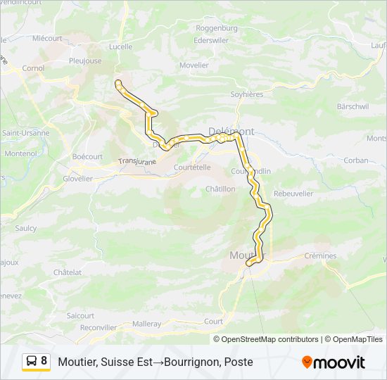 8 Bus Line Map