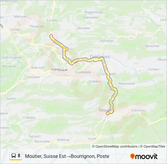 8 Bus Line Map