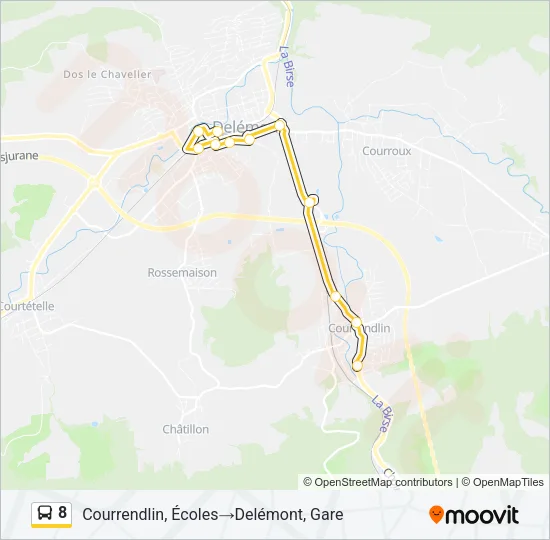8 Bus Line Map