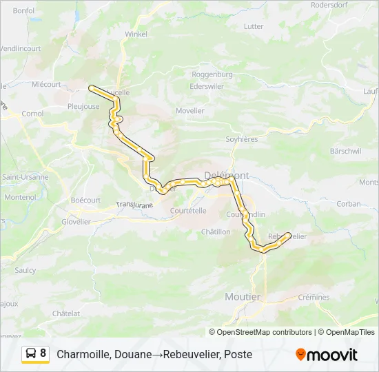 8 Bus Line Map