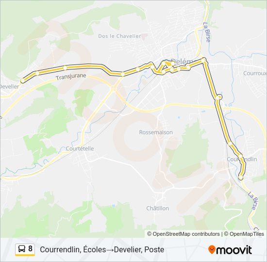 8 Bus Line Map