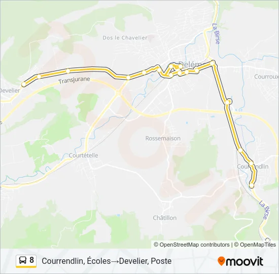 8 Bus Line Map