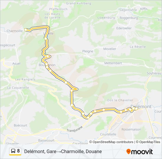 8 Bus Line Map