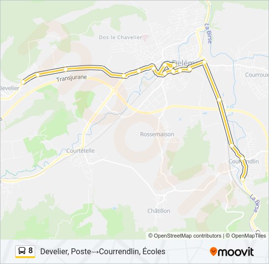 8 Bus Line Map