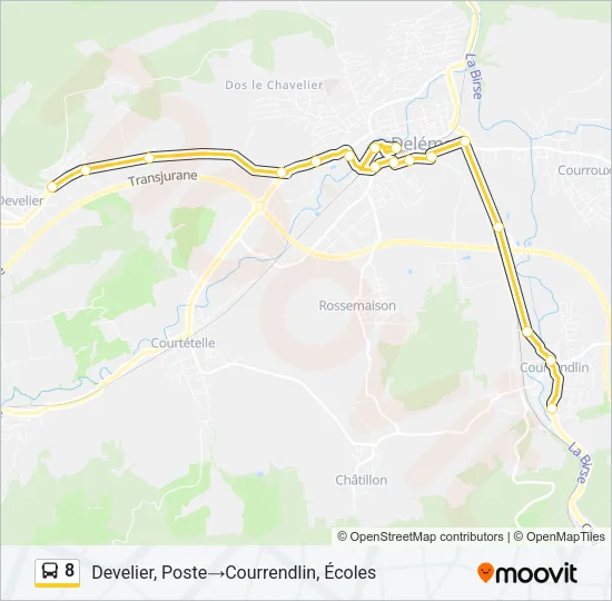 8 Bus Line Map