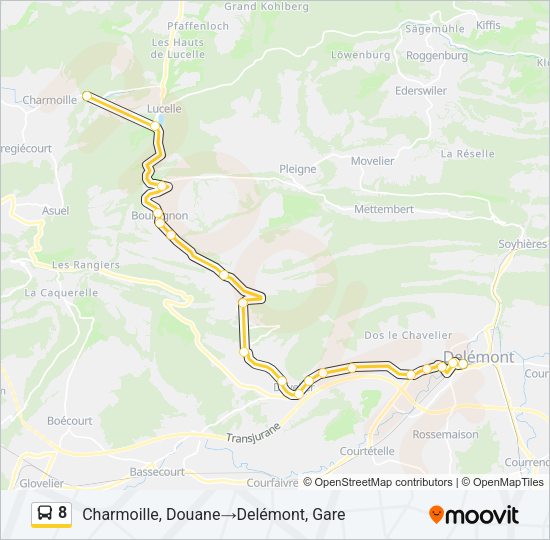 8 Bus Line Map