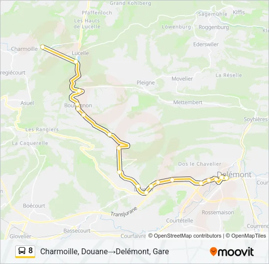 8 Bus Line Map