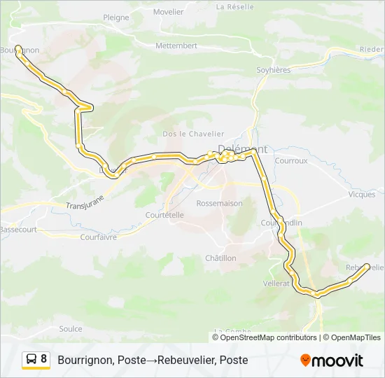 8 Bus Line Map