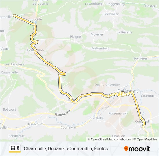 8 Bus Line Map
