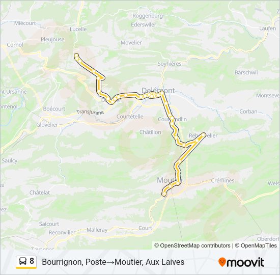 8 Bus Line Map