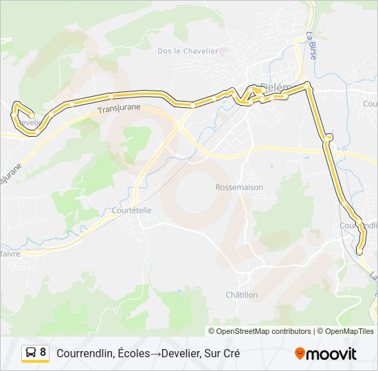 8 Bus Line Map
