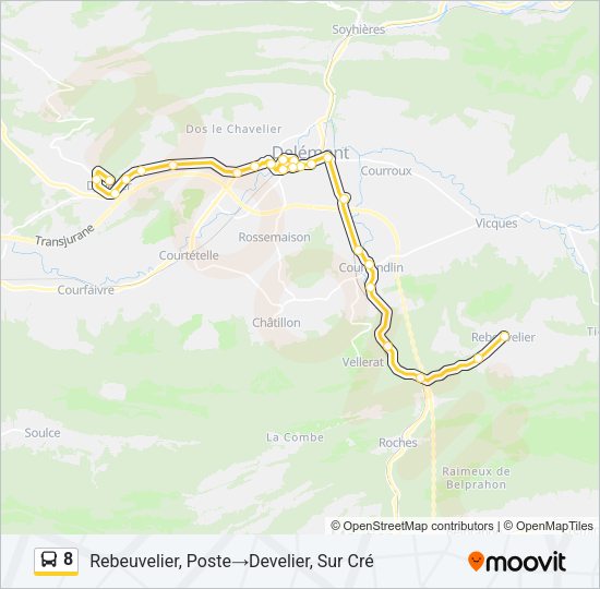 8 Bus Line Map