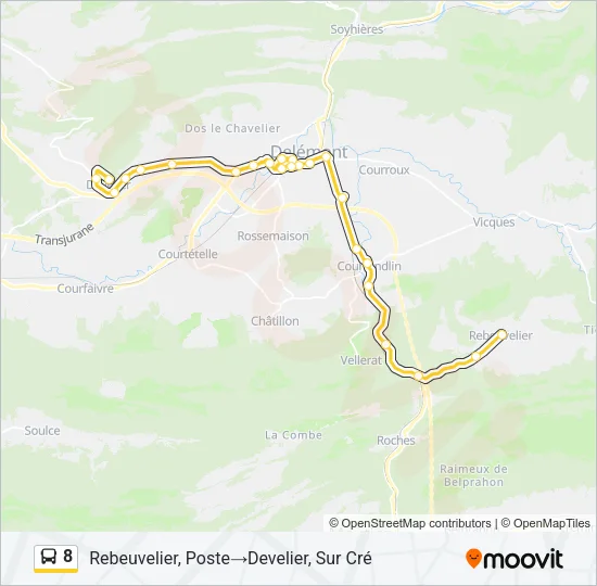 8 Bus Line Map