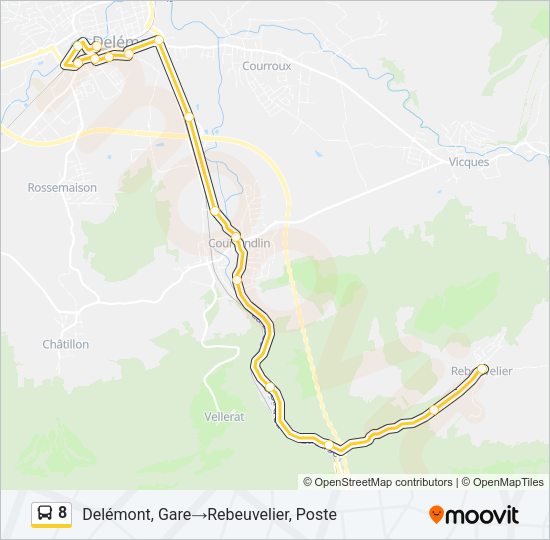 8 Bus Line Map