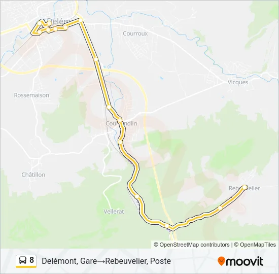8 Bus Line Map