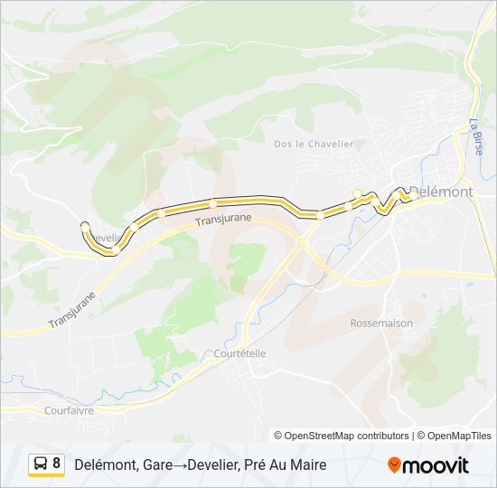 8 Bus Line Map