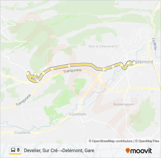 8 Bus Line Map