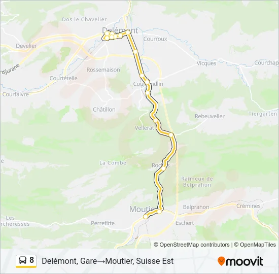 8 Bus Line Map