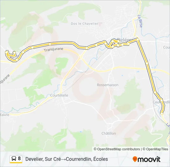 8 Bus Line Map