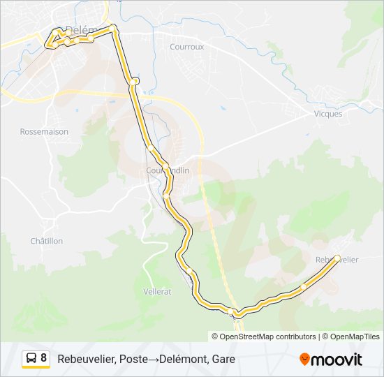 8 Bus Line Map