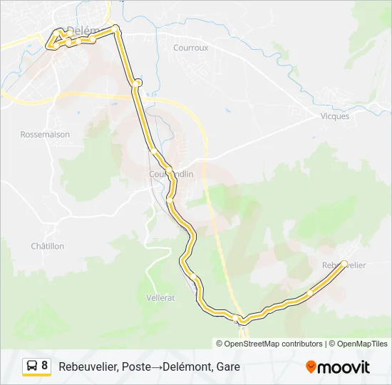 8 Bus Line Map