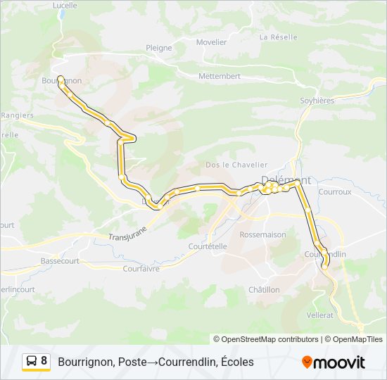 8 Bus Line Map